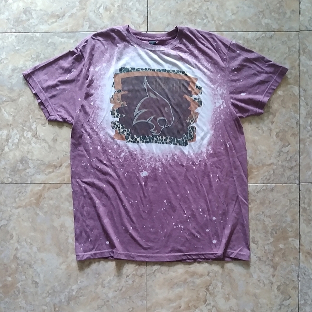 Texas State bleached tshirt, size Large